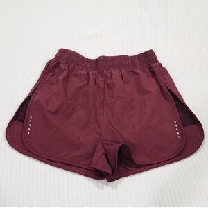 SHEIN Womens Burgundy Running Shorts Elastic Waist Track Field Athletic Size S